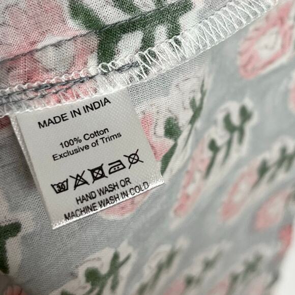 Marea Long Sleeve Georgia Button Up Top Womens Small Grey Pink Floral Cotton - Picture 11 of 11